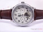 Fake Patek Philippe Watches For Sale - White Face Brown Leather Band